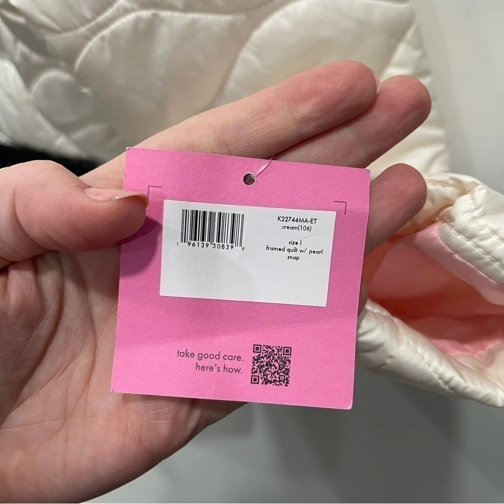 Kate Spade Horizontal Onion Quilted Crew Neck Long Sleeve Puffer Jacket Large